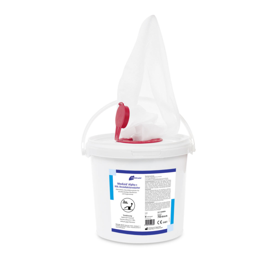 Meditrade Medizid Alpha+ XXL Desinfektionstücher – alkoholfrei | Inhalt: 70 Stück
