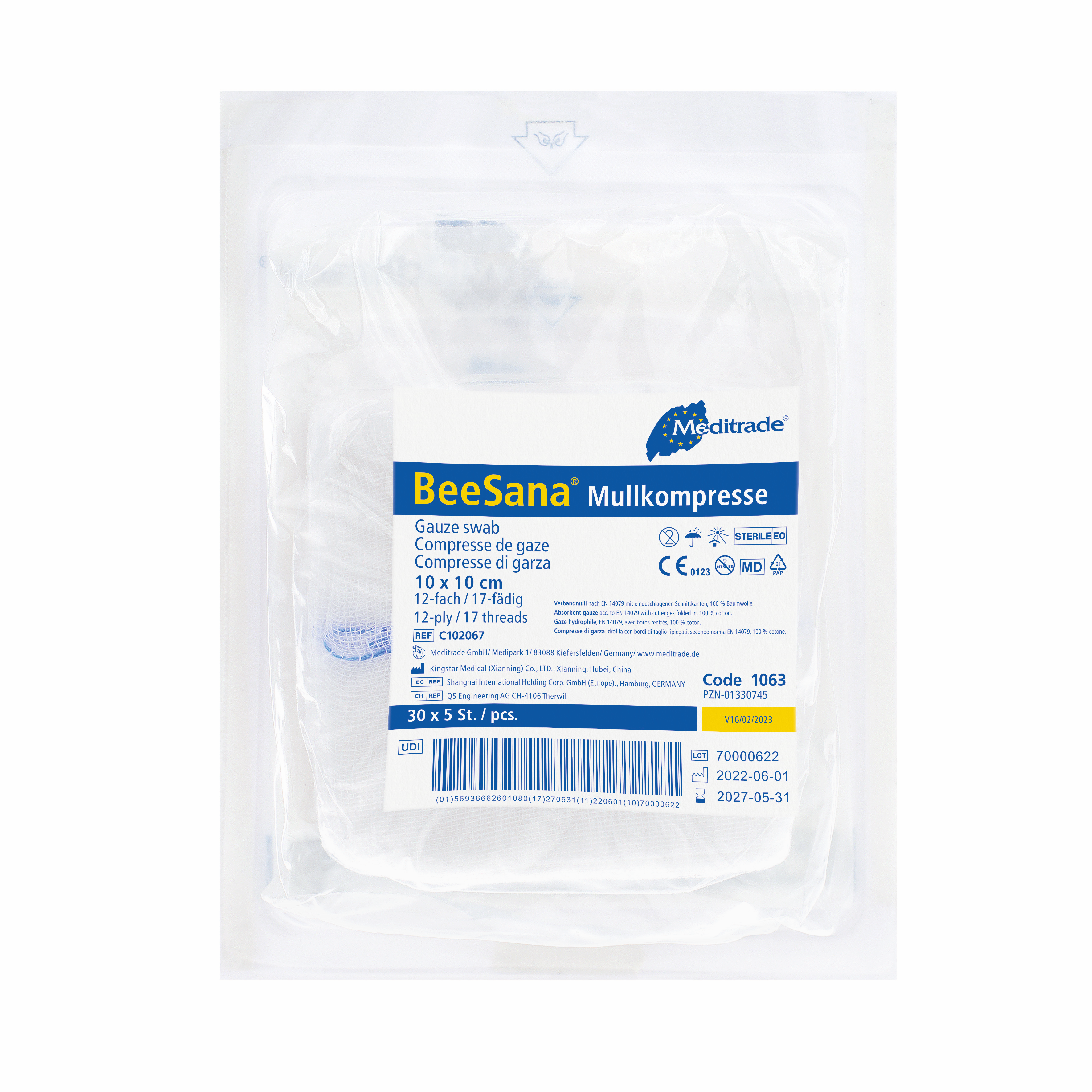 Meditrade BeeSana® Mullkompresse – Variantenansicht 1063