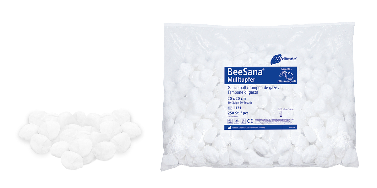 Meditrade BeeSana® Mulltupfer – ohne RöKo, steril
