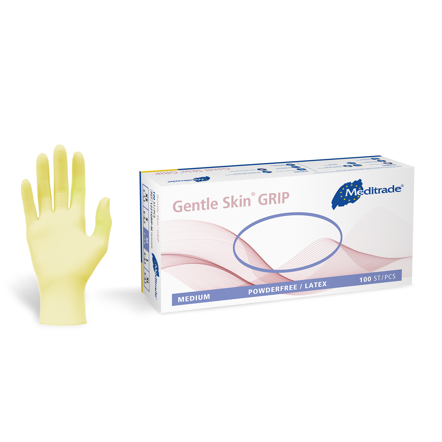 Meditrade Gentle Skin grip Latexuntersuchungshandschuh – Produktansicht