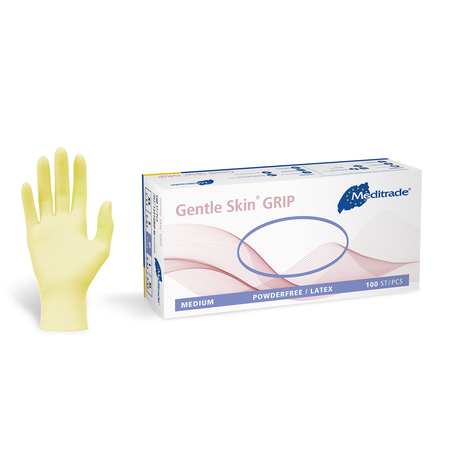 Meditrade Gentle Skin grip Latexuntersuchungshandschuh – Produktansicht