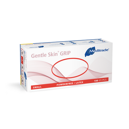 Meditrade Gentle Skin grip Latexuntersuchungshandschuh – Variantenansicht 1221GRIP-S