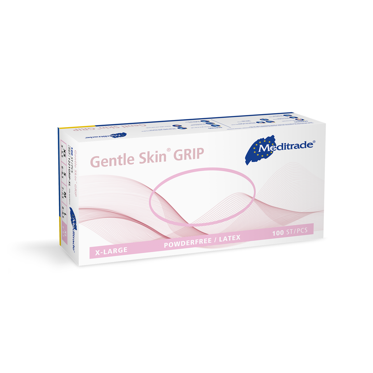 Meditrade Gentle Skin grip Latexuntersuchungshandschuh – Variantenansicht 1221GRIP-XL