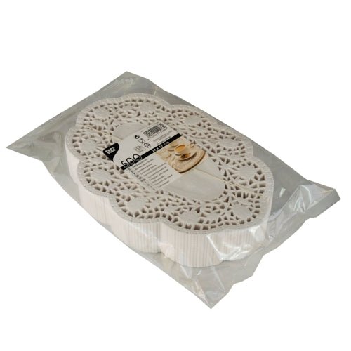PAPSTAR 500 Mokkadeckchen oval weiss