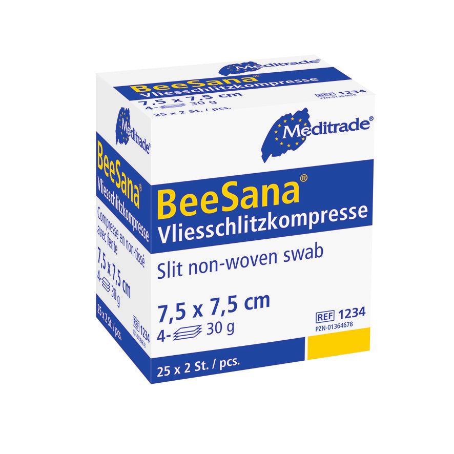 Meditrade BeeSana® Vliesschlitzkompresse – Verpackungsansicht
