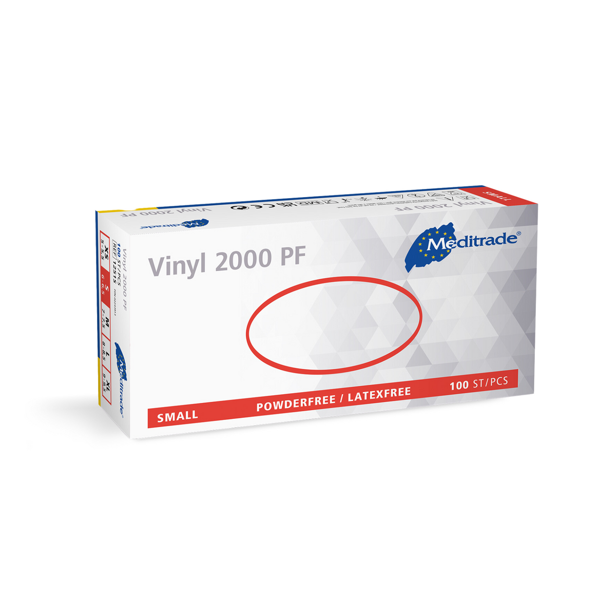 Meditrade Vinyl 2000 PF Untersuchungshandschuh aus Vinyl – Variantenansicht 1251S