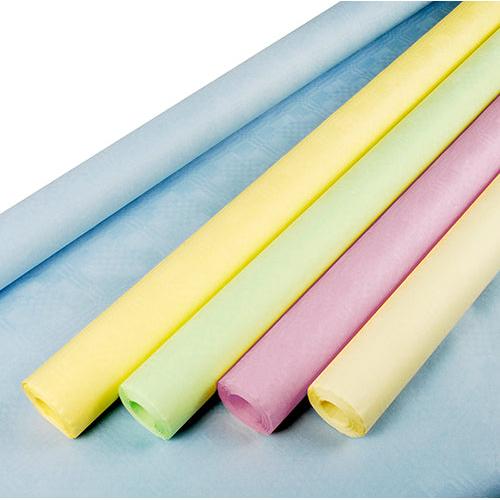 PAPSTAR Papiertischtuch Damastprägung, farbig sortiert, 8 m x 1 m | Folie (1 Rolle)