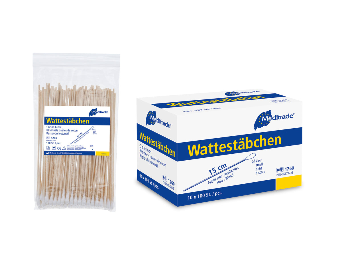 Meditrade Wattestäbchen unsteril – Verpackungsansicht