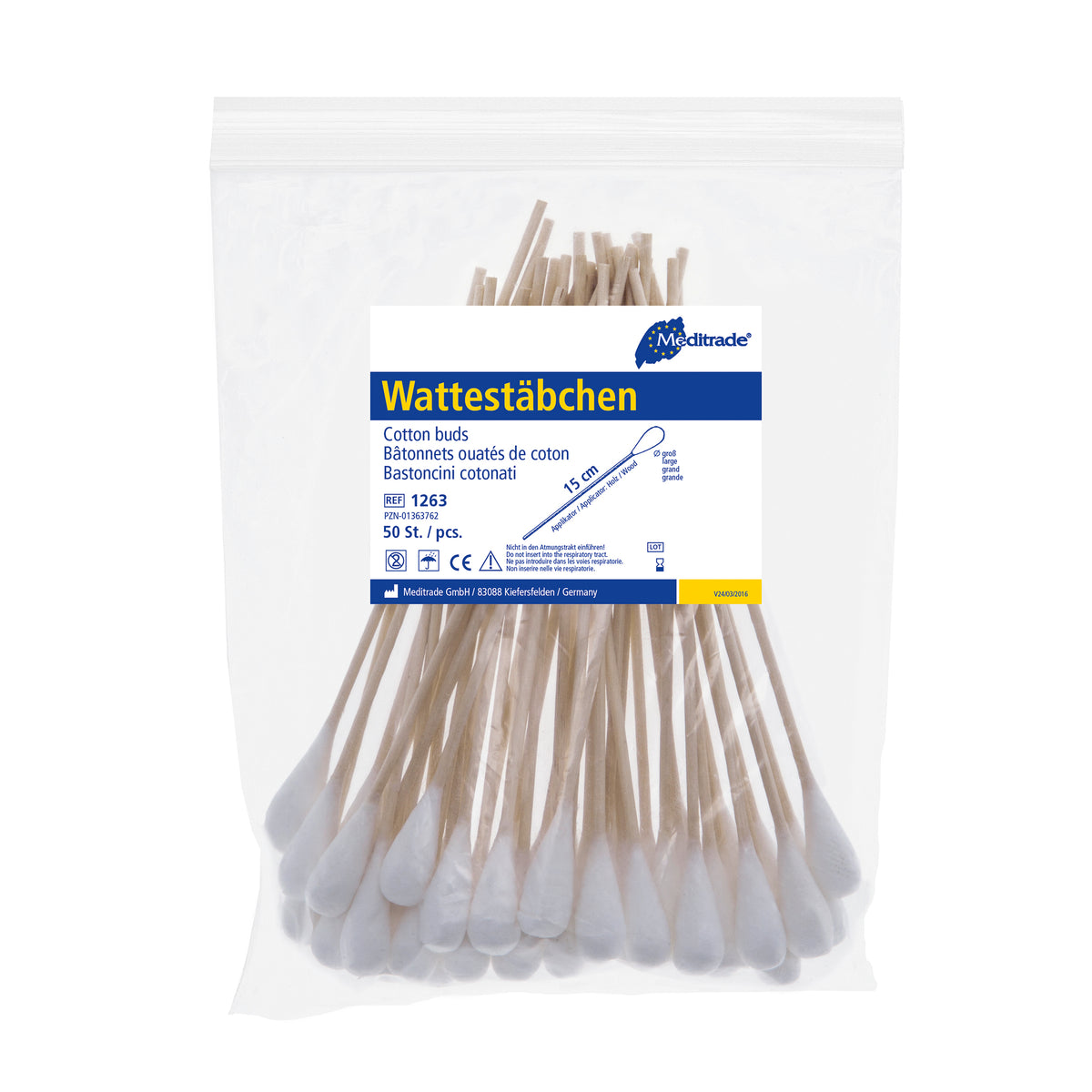 Meditrade Wattestäbchen unsteril – Produktansicht
