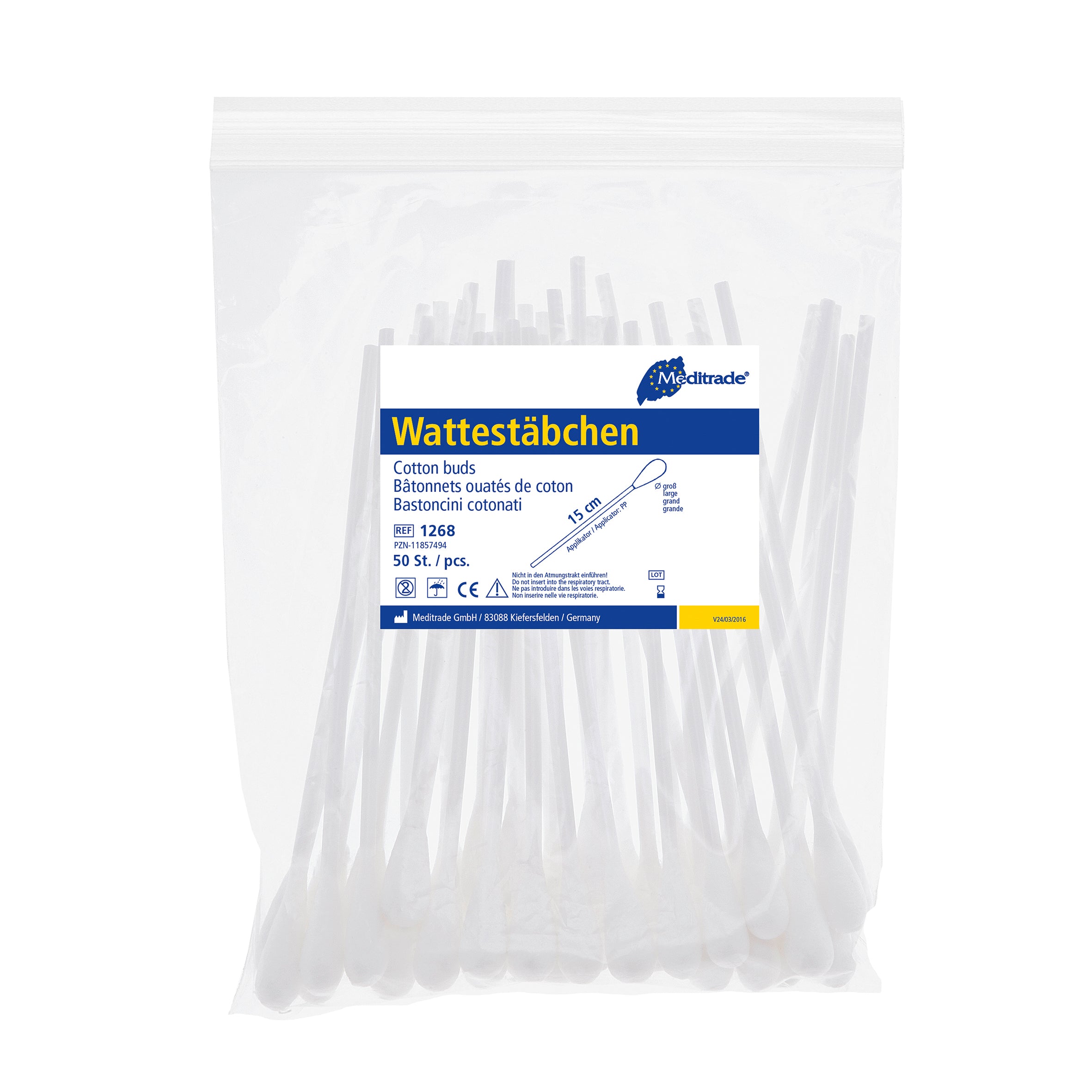 Meditrade Wattestäbchen unsteril – Variantenansicht 1268