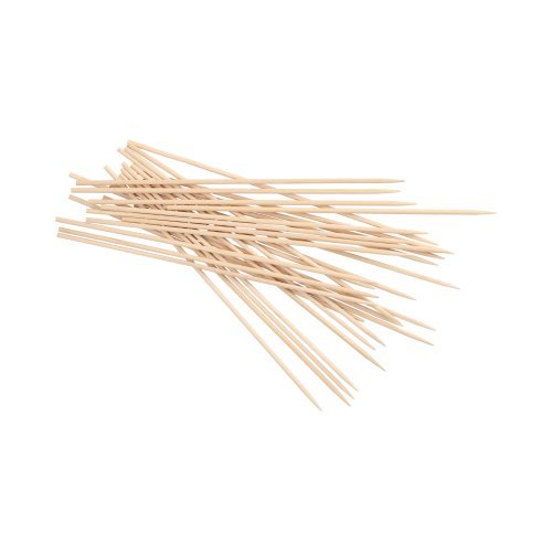PAPSTAR Schaschlikspieße aus Holz, Ø 3 mm, 20 cm lang | Beutel (50 Stück)