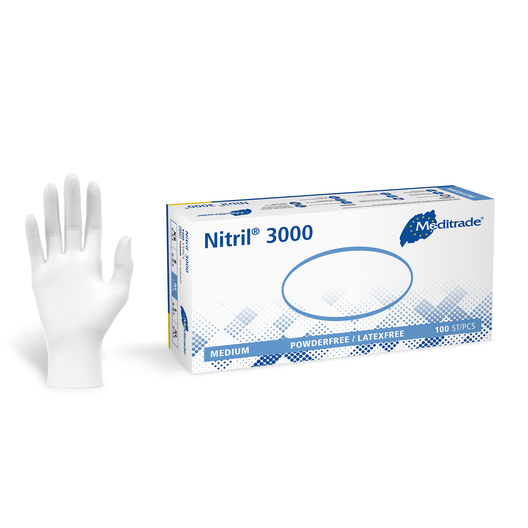 Meditrade Nitril 3000 Untersuchungshandschuh aus Nitril – Produktansicht
