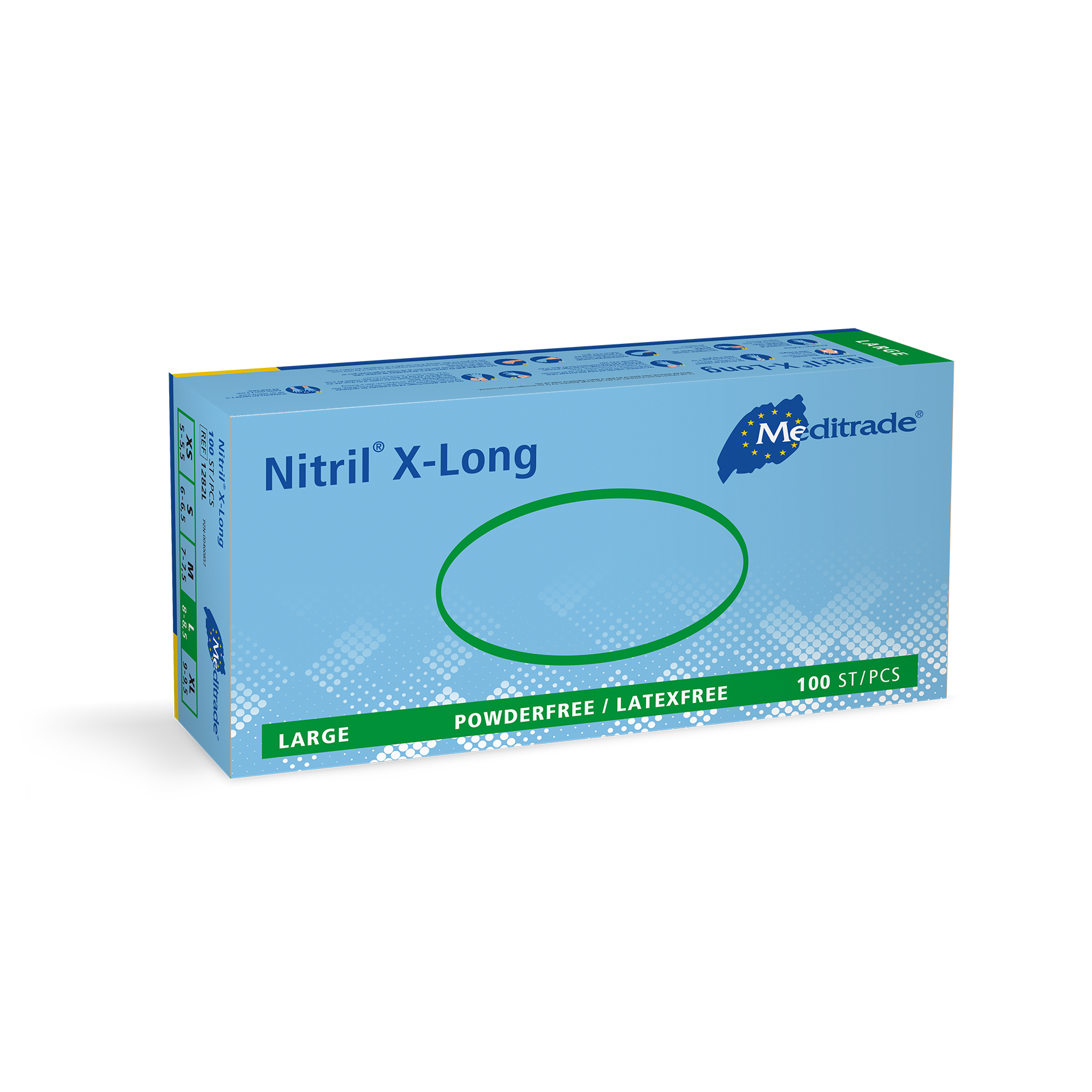 Meditrade Nitril® X-Long Untersuchungshandschuh aus Nitril – Variantenansicht 1282L