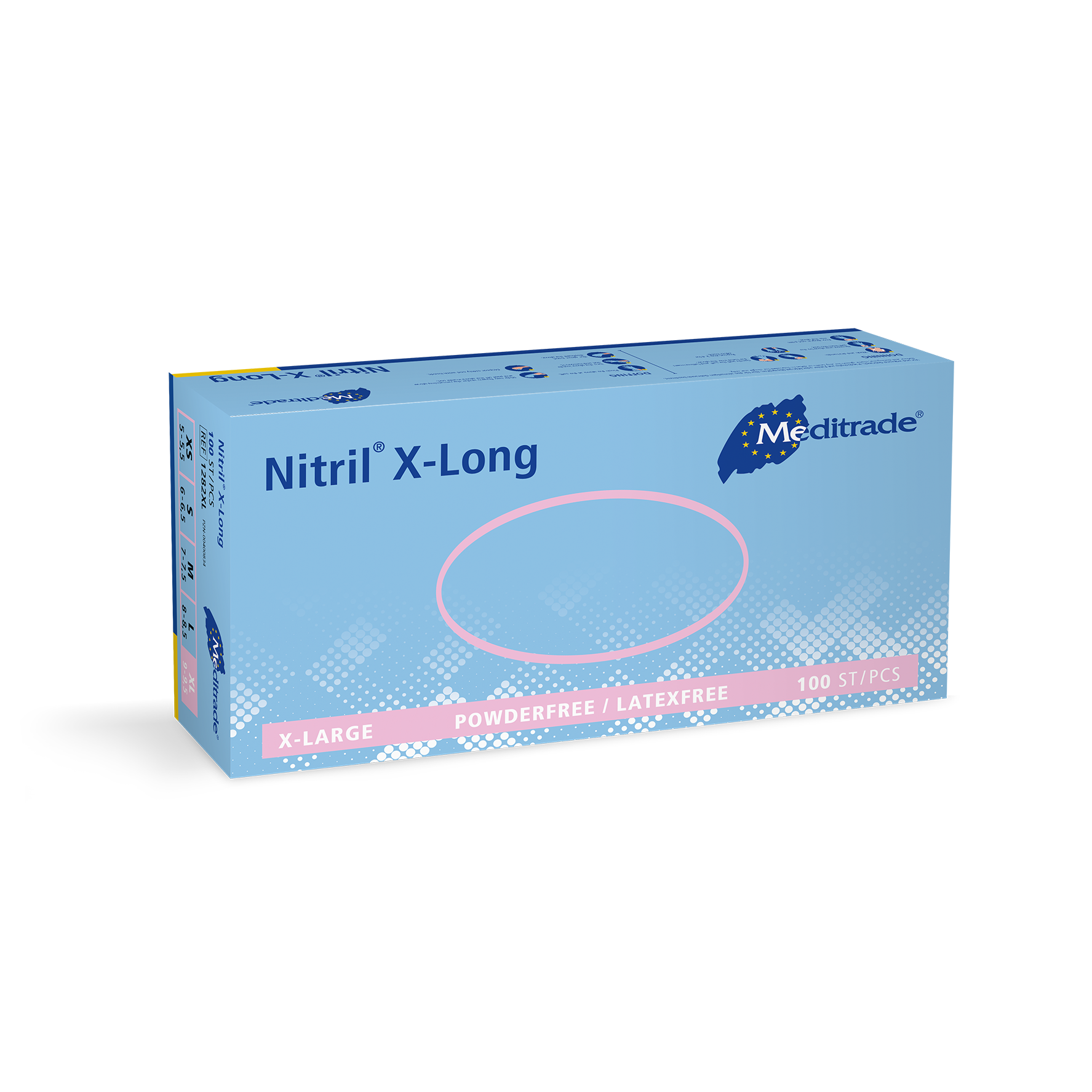 Meditrade Nitril® X-Long Untersuchungshandschuh aus Nitril – Variantenansicht 1282XL