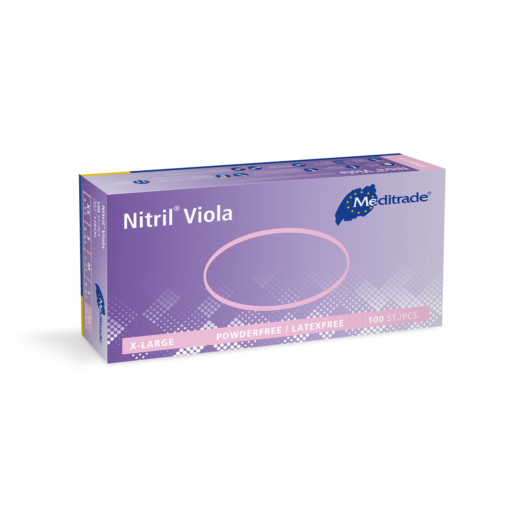 Meditrade Nitril Viola Untersuchungshandschuh – Variantenansicht 1285XL