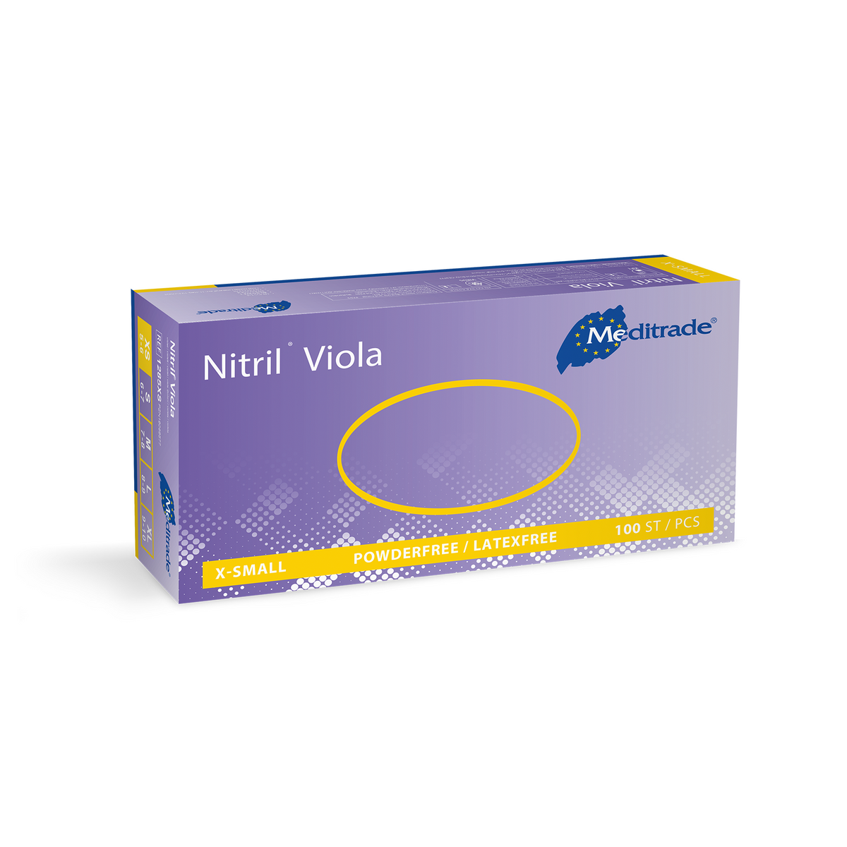 Meditrade Nitril Viola Untersuchungshandschuh – Variantenansicht 1285XS