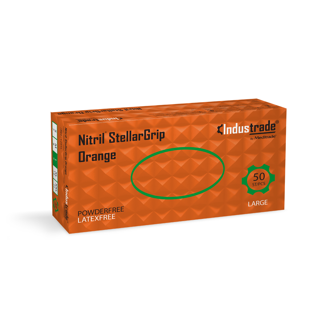 Meditrade Nitril StellarGrip orange Nitrilhandschuh – Variantenansicht 1291L