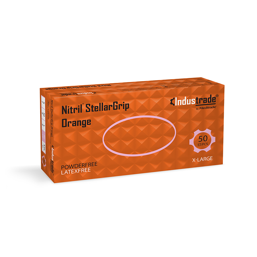 Meditrade Nitril StellarGrip orange Nitrilhandschuh – Variantenansicht 1291XL