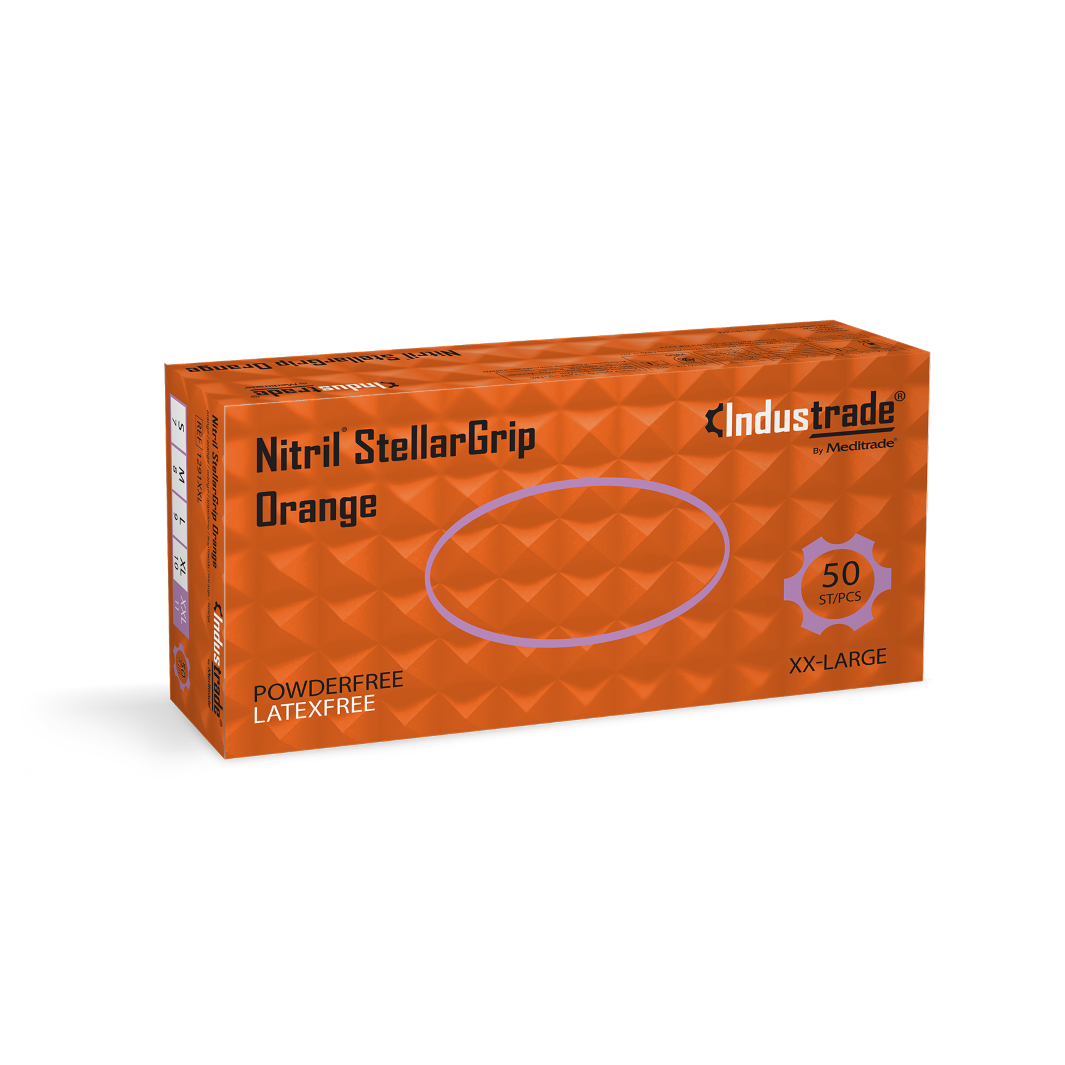 Meditrade Nitril StellarGrip orange Nitrilhandschuh – Variantenansicht 1291XXL