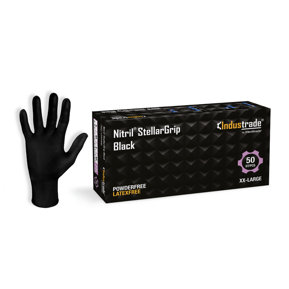 Meditrade Nitril StellarGrip black Nitrilhandschuh – Produktansicht