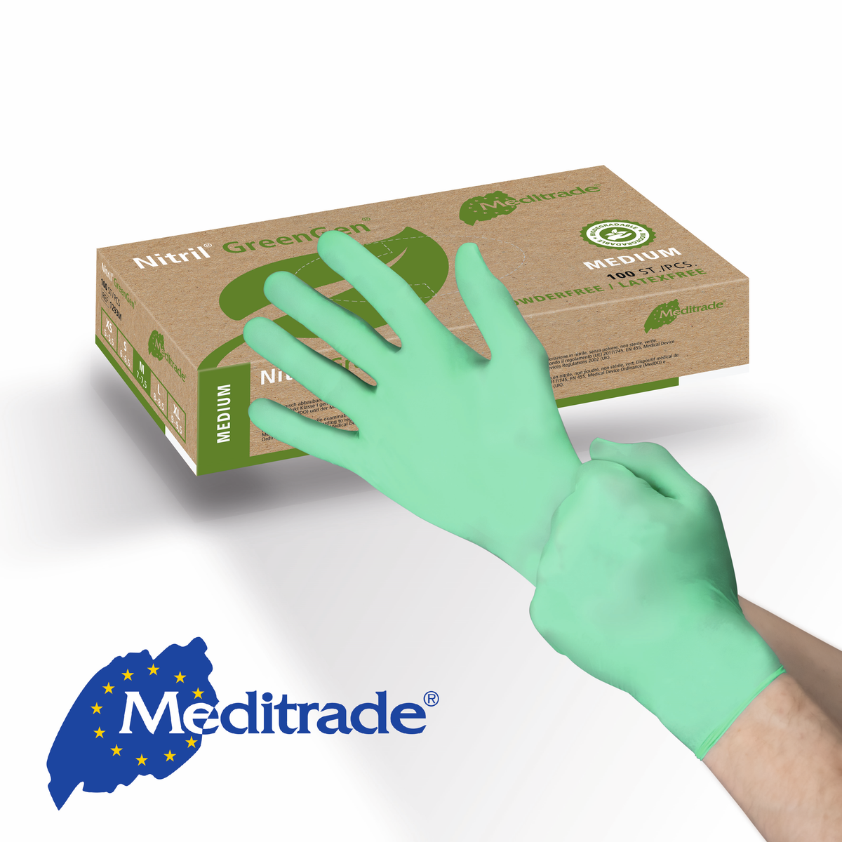 Meditrade Nitril GreenGen Untersuchungshandschuh aus Nitril – Weitere Produktansicht 2