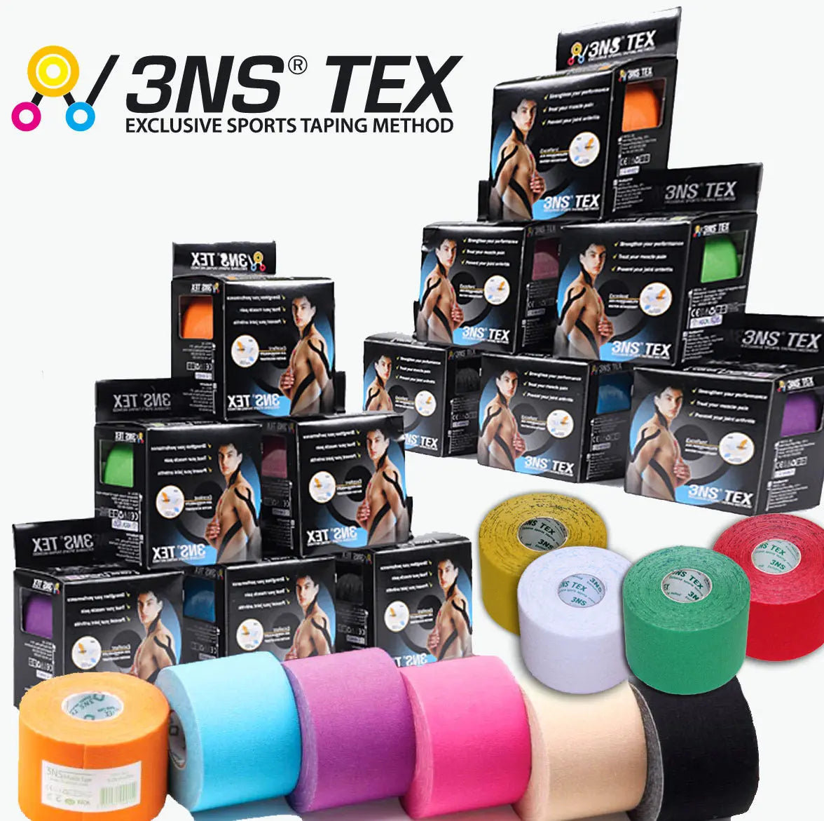 Kinesiologisches 3NS Tex Tape - 48er Box - Medical Deal