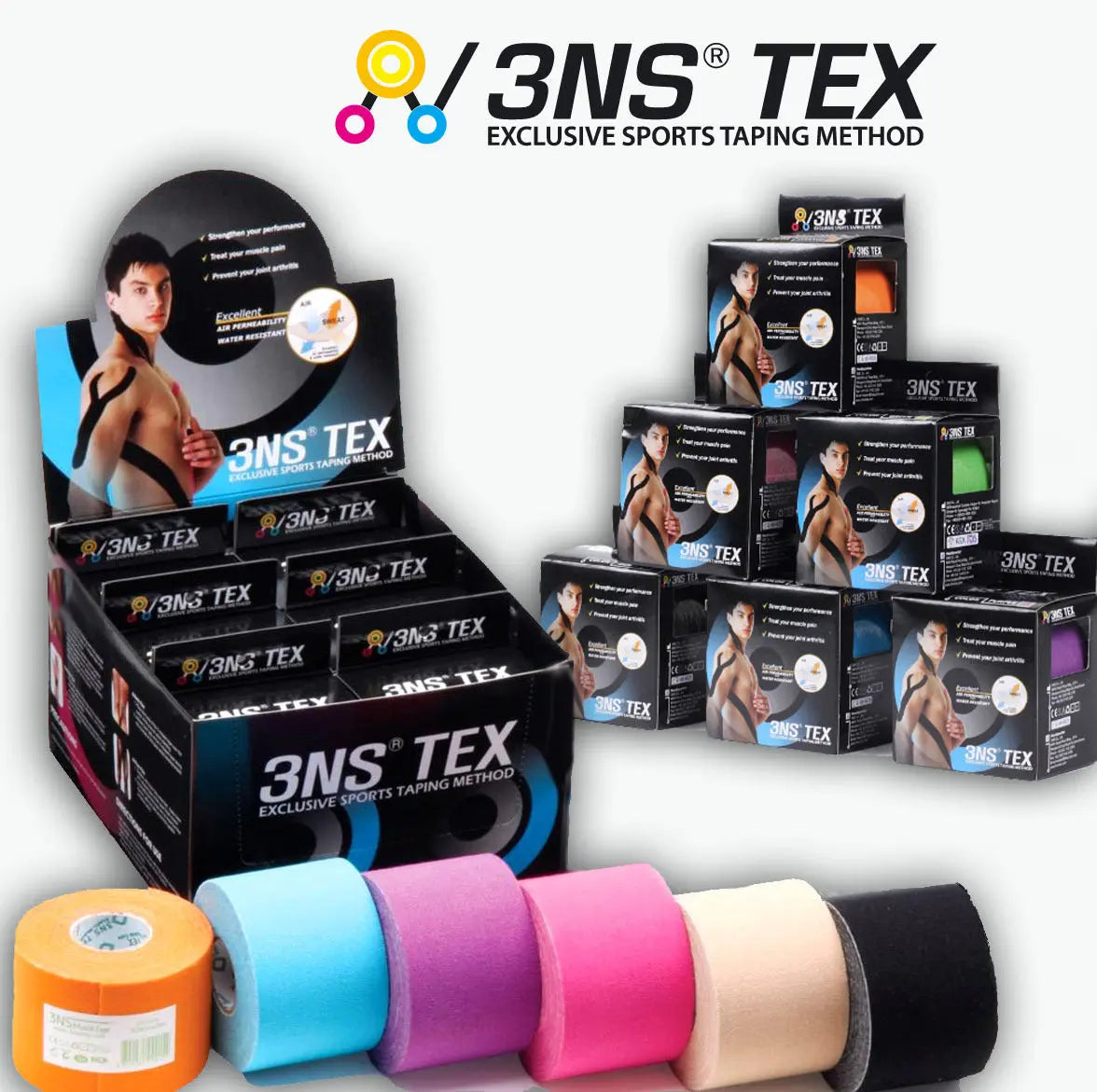 Kinesiologisches 3NS Tex Tape - 24er Box - Medical Deal