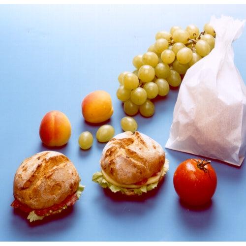 PAPSTAR Butterbrotbeutel fettdicht, 21x10x3 cm, weiß | Schrumpffolie (100 Stück)