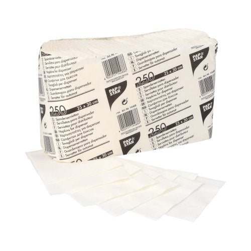 PAPSTAR Spenderservietten 1-lagig, 25x30 cm, weiß | Banderole (250 Stück)