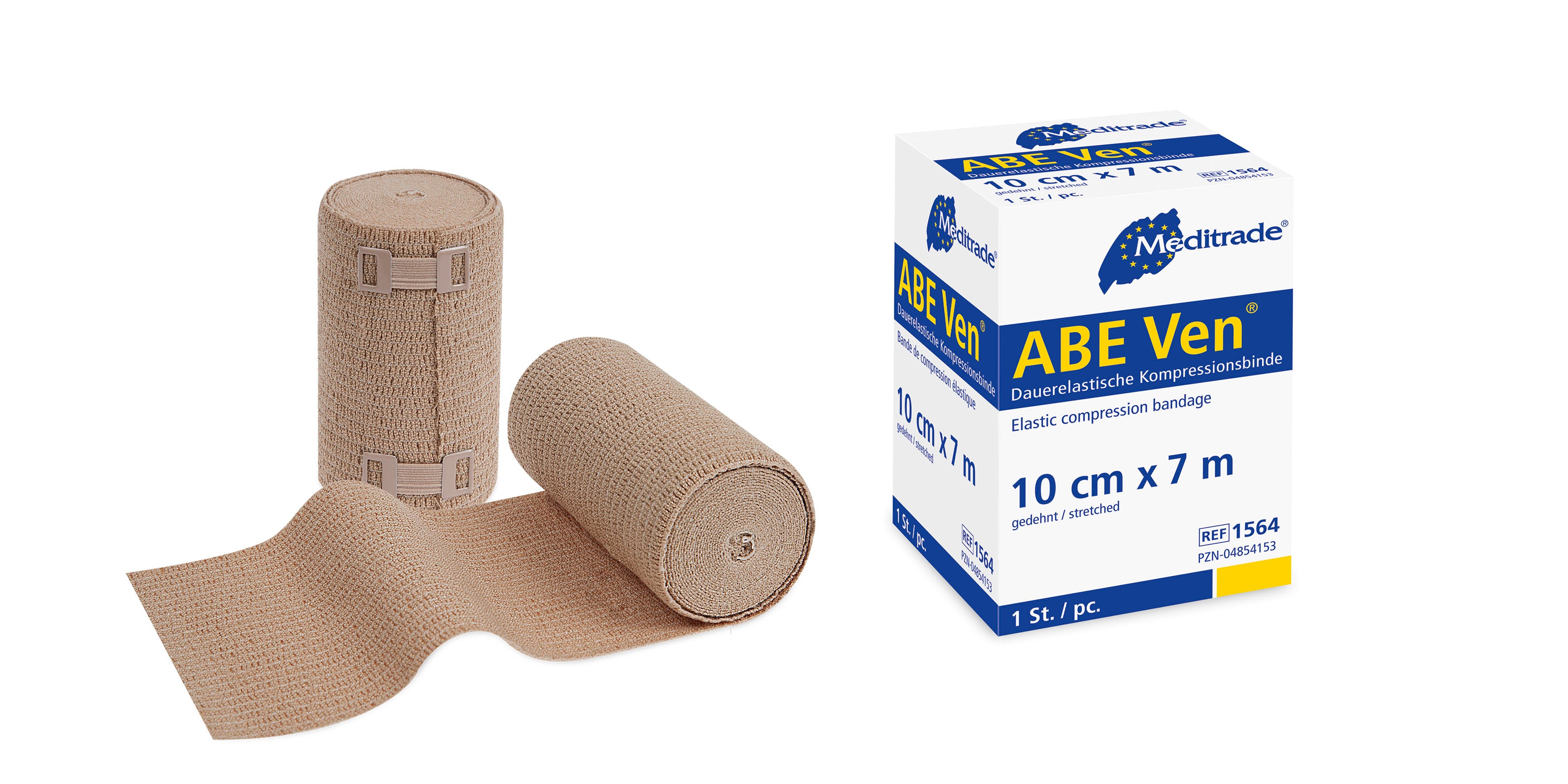 Meditrade ABE® extra haft kohäsive Kompressionsbinde – Produkt und Verpackung