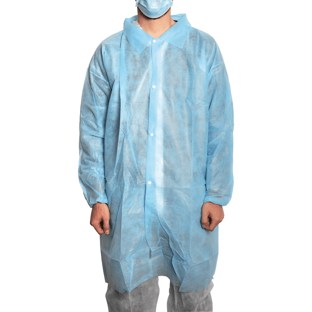 MaiMed® Coat V blau - Besucherkittel