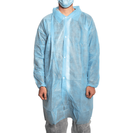 MaiMed® Coat V blau - Besucherkittel