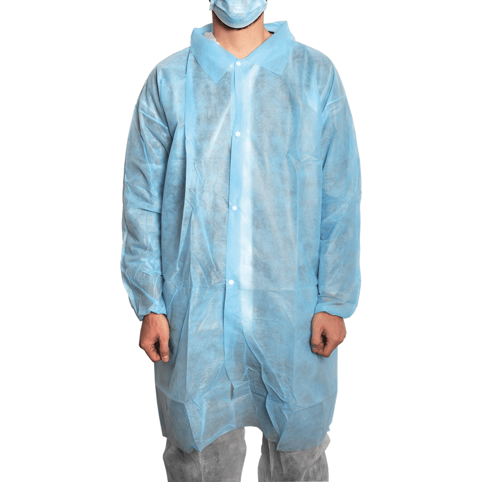 MaiMed® Coat V blau - Besucherkittel