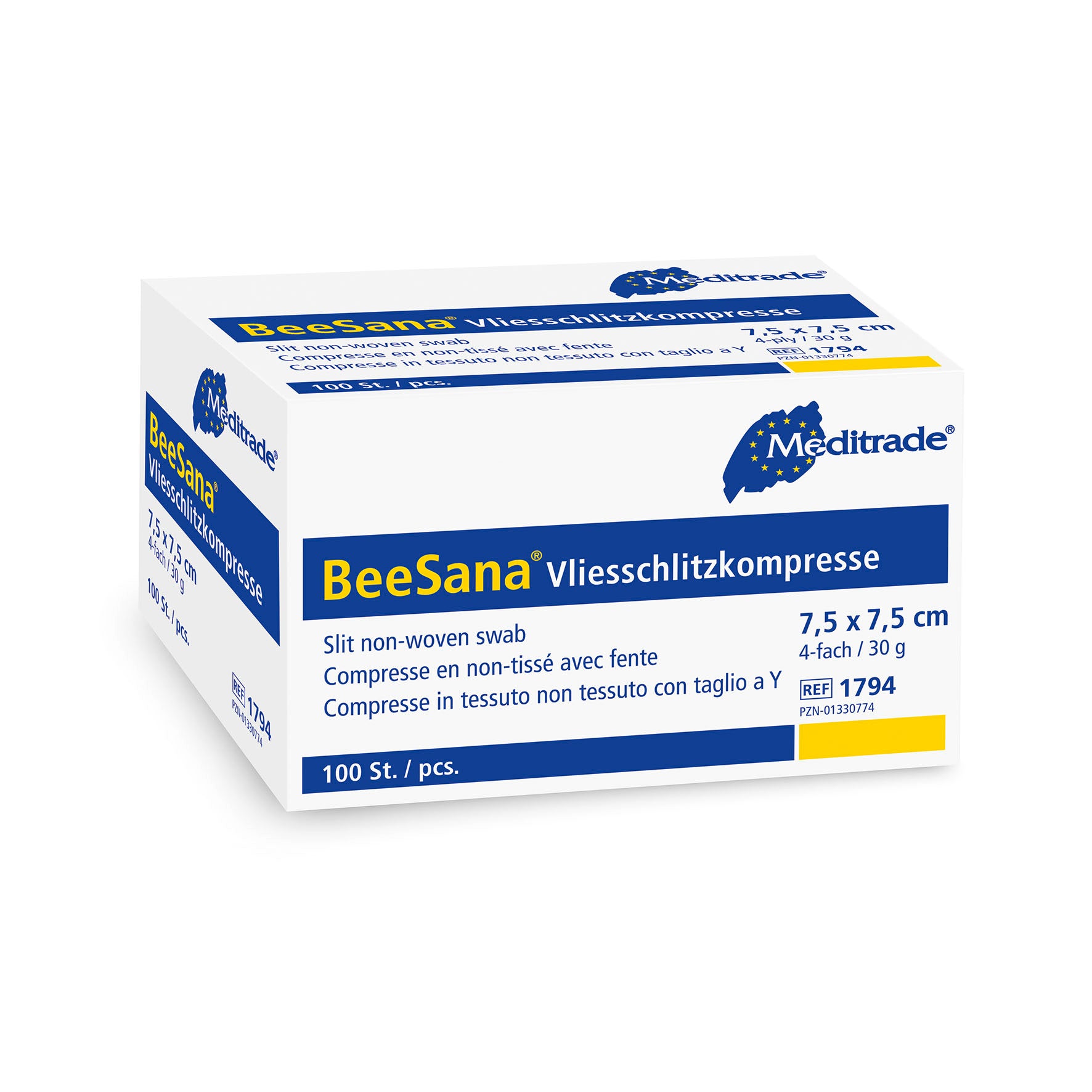 Meditrade BeeSana® Vliesschlitzkompresse – Verpackungsansicht 2