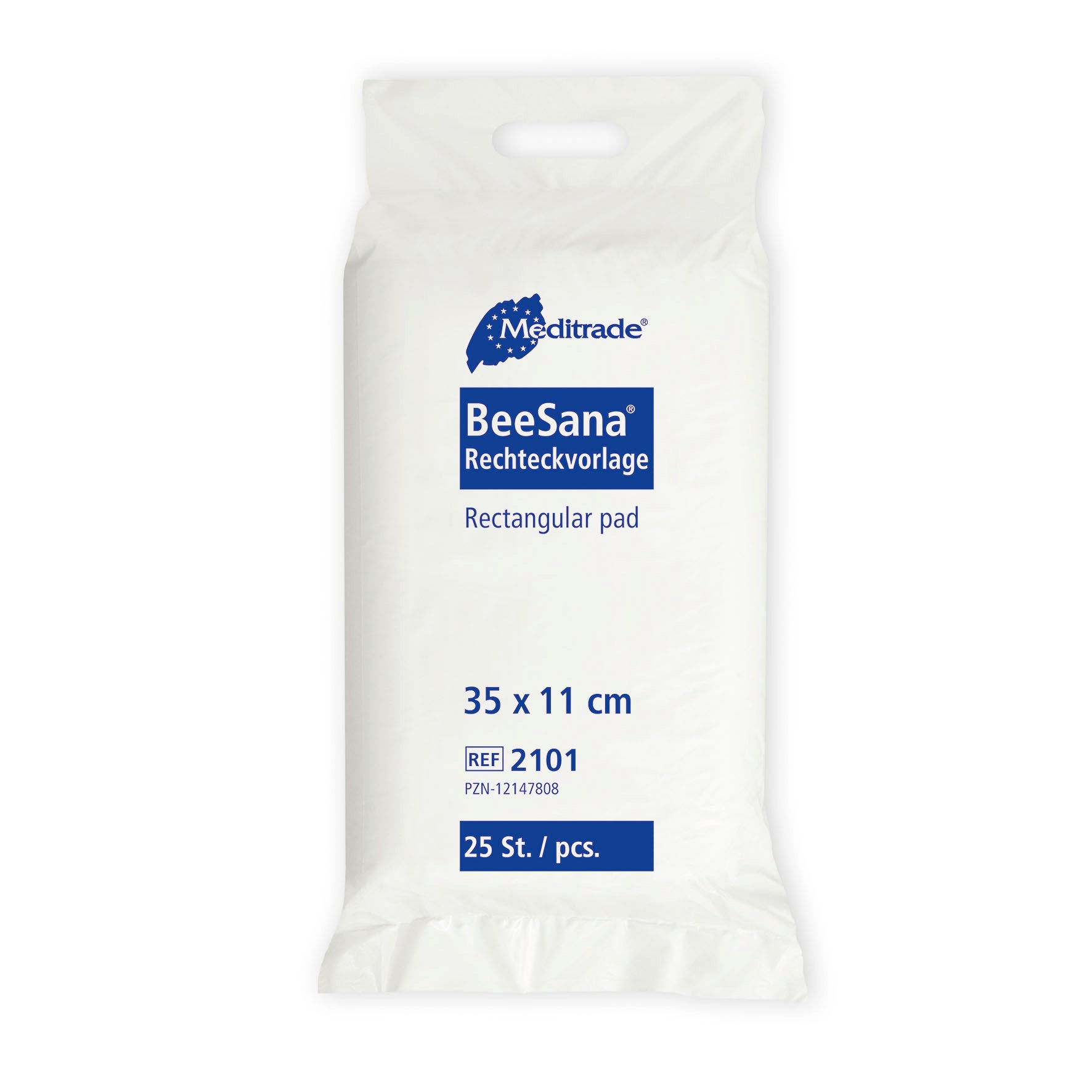 Meditrade BeeSana Rechteckvorlage - Größe: 11 x 35 cm | Inhalt: 25 Stück – Verpackungsansicht