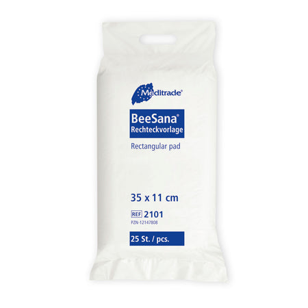 Meditrade BeeSana Rechteckvorlage - Größe: 11 x 35 cm | Inhalt: 25 Stück – Verpackungsansicht