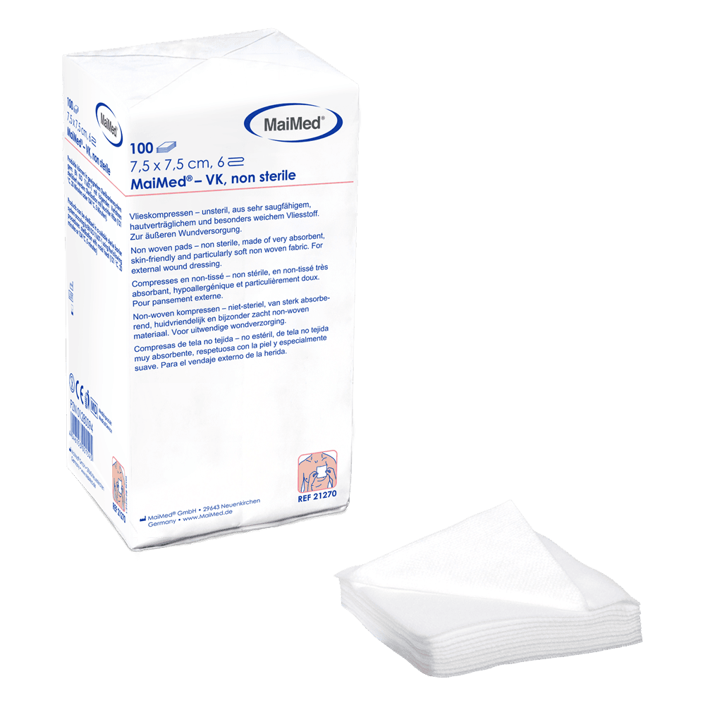 MaiMed® VK - Vlieskompresse | Format: 5 × 5 cm | Lagenzahl: 4-lagig