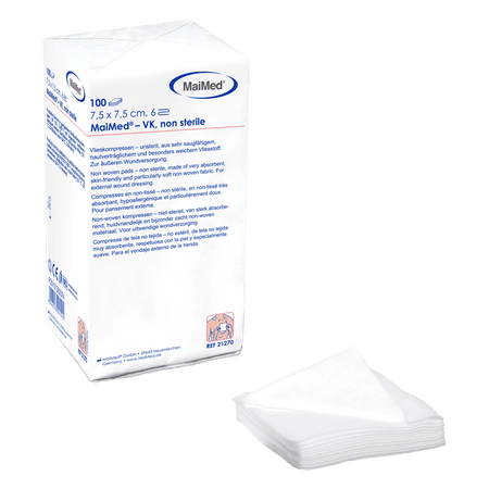 MaiMed® VK - Vlieskompresse | Format: 5 × 5 cm | Lagenzahl: 4-lagig