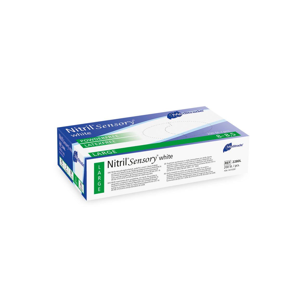 Meditrade Nitril Sensory white Untersuchungshandschuh aus Nitril