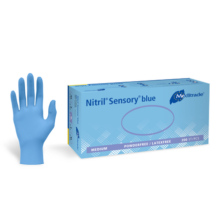 Meditrade Nitril Sensory Blue Untersuchungshandschuh aus Nitril