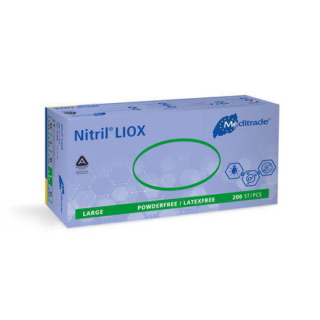 Meditrade Nitril® LIOX Antimikrobieller Untersuchungshandschuh aus Nitril – Variantenansicht 2284L
