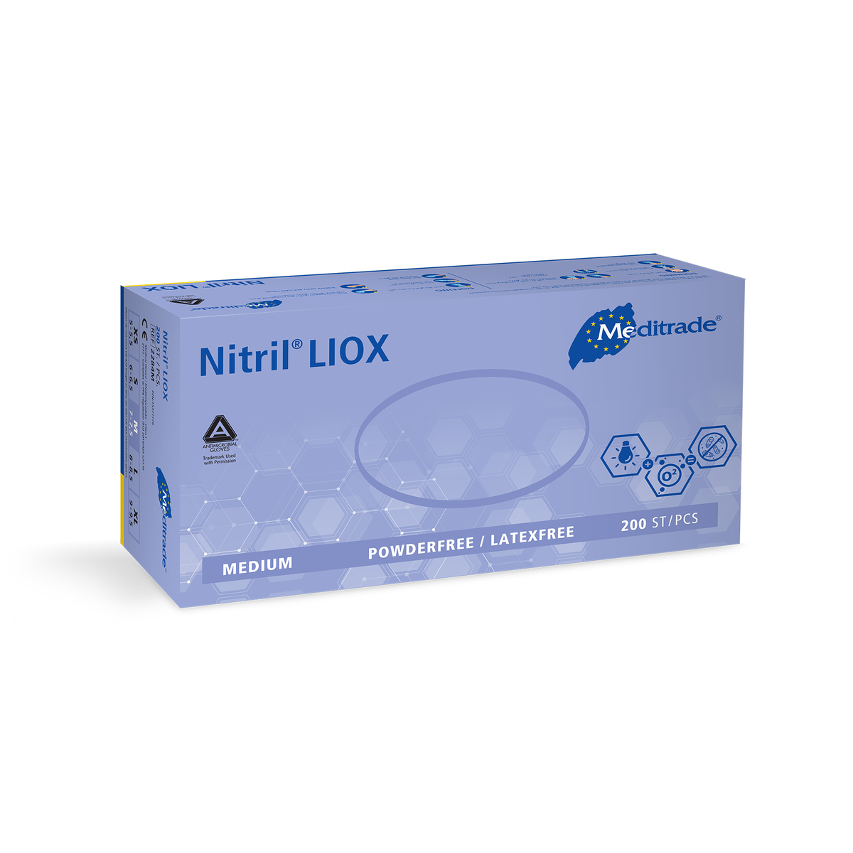 Meditrade Nitril® LIOX Antimikrobieller Untersuchungshandschuh aus Nitril – Variantenansicht 2284M