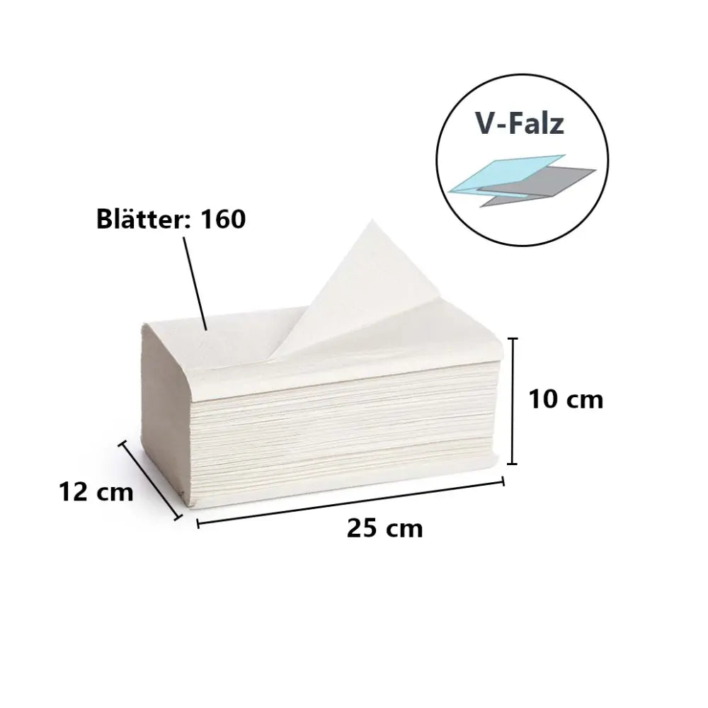 Fripa Papierhandtücher ECO, V-Falz, 25 x 23 cm - 2-lagiges Handtuchpapier aus 100% Recycling-Tissue Fripa