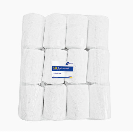 Meditrade ABE® Druckverbandrolle – Latex | Maße: Ø 7 cm × 10 cm | Inhalt: 12 Stück
