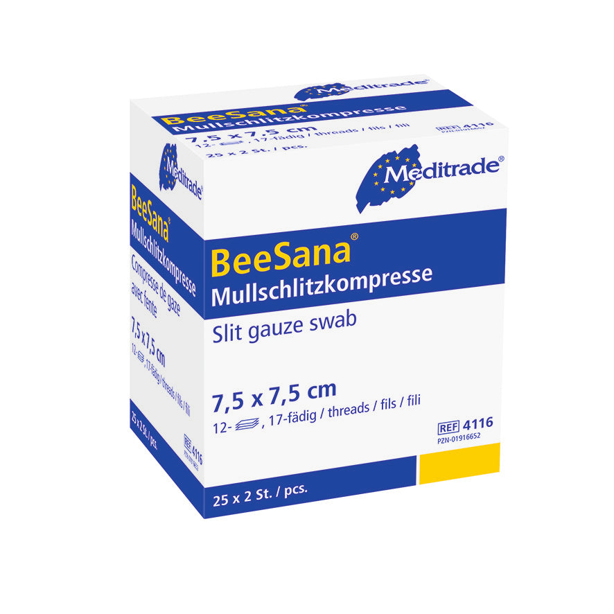 Meditrade BeeSana® Mullschlitzkompresse – Verpackungsansicht