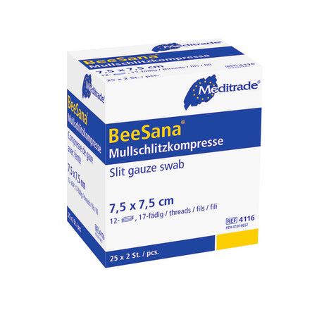 Meditrade BeeSana® Mullschlitzkompresse – Verpackungsansicht