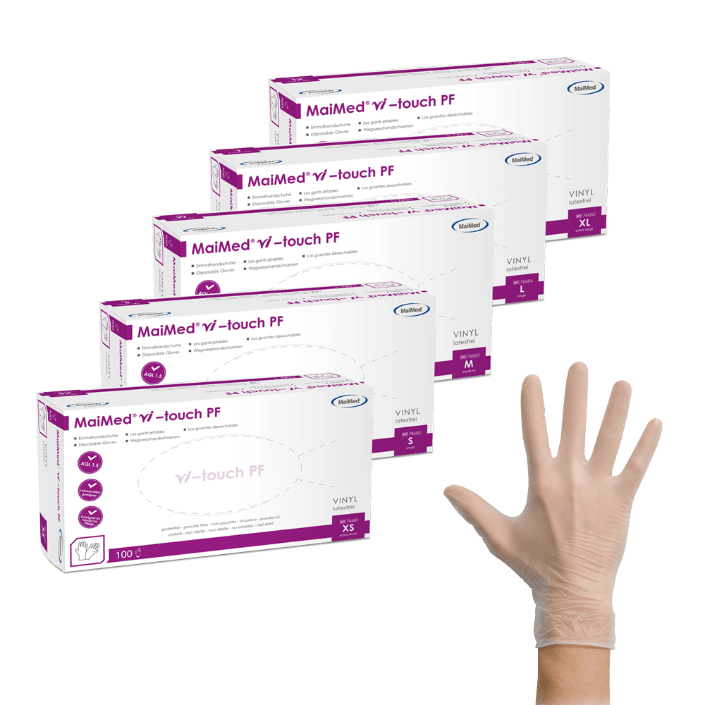 MaiMed® vi touch PF - Vinyl-Untersuchungshandschuh