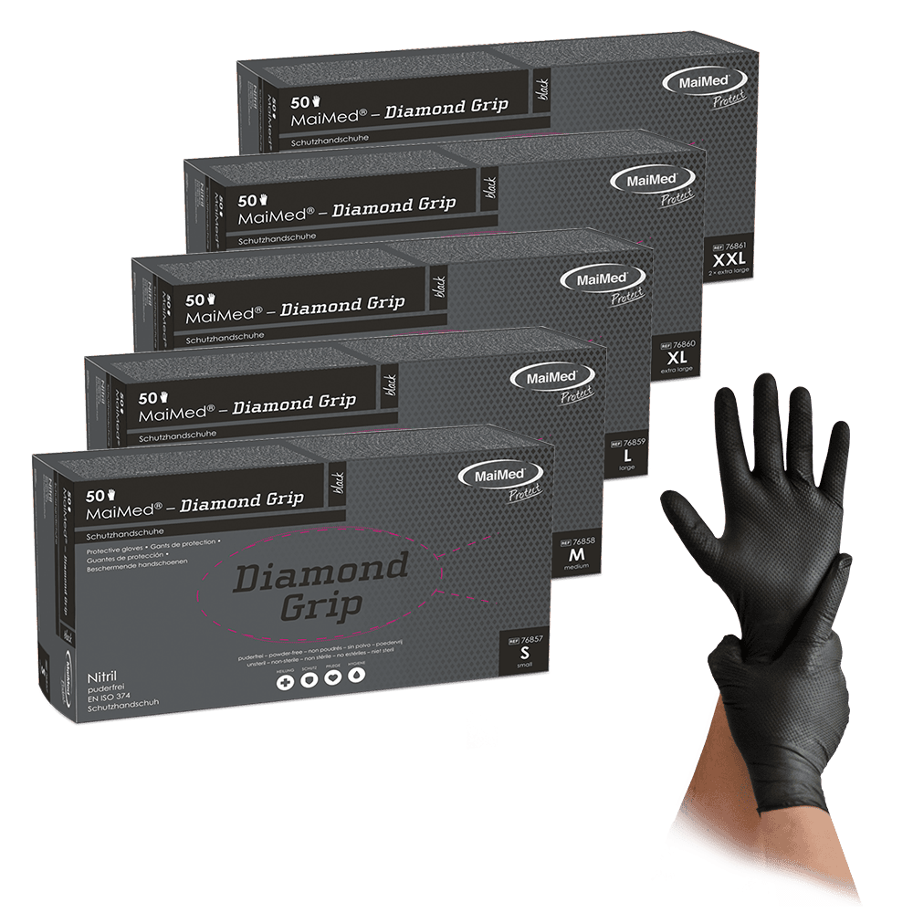 MaiMed® Diamond Grip - Nitril-Schutzhandschuh | Größe: S