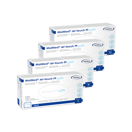 MaiMed® ni touch PF - Nitril-Untersuchungshandschuh | Größe: S | Farbe: Weiß