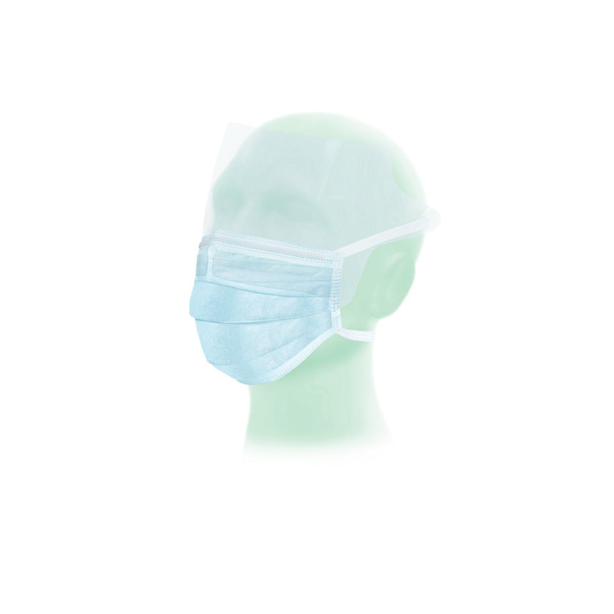 Meditrade Suavel® Antifluid OP-Maske mit Schutzvisier – Typ IIR | Farbe: Blau | Inhalt: 50 Stück